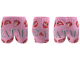 Letter Print Tight Short QYMF-3057