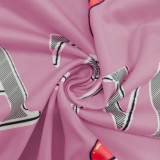 Letter Print Tight Short QYMF-3057