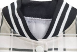 Plaid Print Thickened Patchwork PU Leather Jacket CM-9535