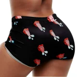 Letter Print Tight Short QYMF-3057