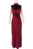 Solid Color Sleeveless Split Maxi Dress XHXF-470