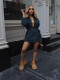 Solid Color Zipper Drawstring Mini Dress BMF-TW534