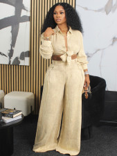 Long Sleeve Loose Shirt Pants Suit BMF-TW506