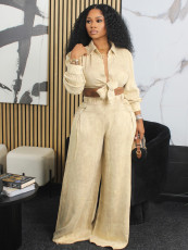 Long Sleeve Loose Shirt Pants Suit BMF-TW506