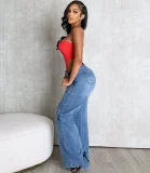 Casual Zipper Denim Overalls Jumpsuit GAKF-A50601