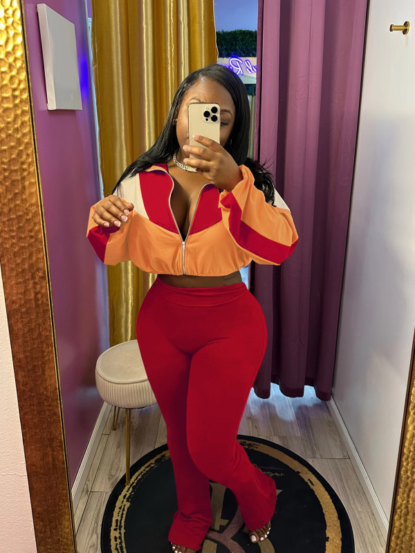 Contrast Color Long Sleeve Sport Suit BMF-TW545