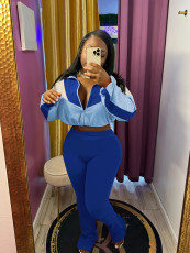 Contrast Color Long Sleeve Sport Suit BMF-TW545