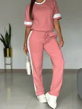 Casual Sport Patchwork Two Piece Pants Set GWSF-T8309218435