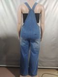Casual Zipper Denim Overalls Jumpsuit GAKF-A50601