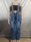 Casual Zipper Denim Overalls Jumpsuit GAKF-A50601