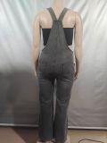 Casual Zipper Denim Overalls Jumpsuit GAKF-A50601
