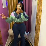 Contrast Color Long Sleeve Sport Suit BMF-TW545