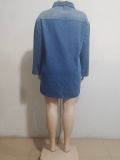 Lapel Loose Fashion Denim Mini Dress GAKF-A40301