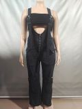 Casual Zipper Denim Overalls Jumpsuit GAKF-A50601