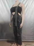 Casual Zipper Denim Overalls Jumpsuit GAKF-A50601