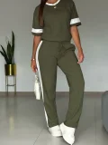 Casual Sport Patchwork Two Piece Pants Set GWSF-T8309218435