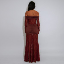 Lace Patchwork Backless Tube Top Dress CYA-902088