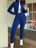 Solid Color Zipper Two Piece Pants Set GWSF-T189343150