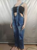 Casual Zipper Denim Overalls Jumpsuit GAKF-A50601