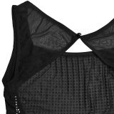 Mesh Hot Drill Backless Maxi Dress BY-7551