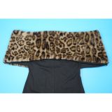 Leopard Print Furzzy Collar Maxi Dress YF-250917