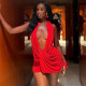 Deep V Neck Backless Mini Dress XEF-K25D82314