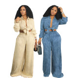 Long Sleeve Loose Shirt Pants Suit BMF-TW506