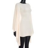Solid Color Bat Long Sleeve Mini Dress GSZM-C25DS318