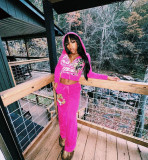 VIP1 Letter Print Hooded Long Sleeve Pants Suit GMOY-XS0023