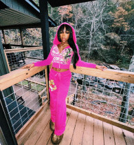 VIP1 Letter Print Hooded Long Sleeve Pants Suit GMOY-XS0023