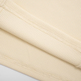 Solid Color U Neck Long Sleeve Pants 3 Piece Set MXBF-D25ST438