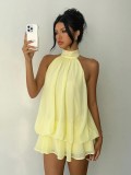 Sleeveless Halterneck Backless Mini Dress GXIY-K25L1356