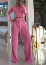 Hooded Zipper Sport Two Piece Pants Set YD-8841