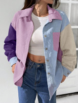 Plus Size Color Block Loose Shirt GAWE-6709