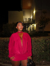 Deep V Neck Tie Up Mini Dress GXIY-K25L1311