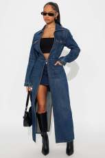 Long Sleeve Cardigan Denim Long Coats LX-8601