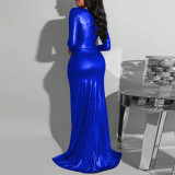 Sexy V Neck High Split Maxi Dress YF-X20081