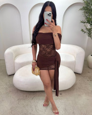 Sleeveless Lace Patckwork Mini Dress GXIY-K25L1282