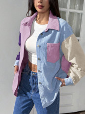 Plus Size Color Block Loose Shirt GAWE-6709