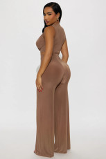 Sleevless Tie Up Tops Two Piece Pants Set GXIY-K25L1235