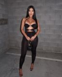 Hollow Out Patchwork Two Piece Pants Set SHD-9572