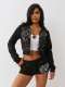Letter Print Long Sleeve Hooded Shorts Suit GFCF-1416