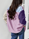 Plus Size Color Block Loose Shirt GAWE-6709
