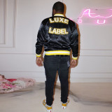  Embroidered Print Baseball Jacket With Lining YNSF-8010