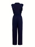 Solid Color Button Two Piece Pants Set GDNY-2035