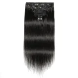 Human Hair Wig Straight Hair Lace Clip Hairpiece 8-Piece Set JKLS-75370