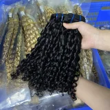 Human Hair Curly Wig Hair Bundles JFDX-11745