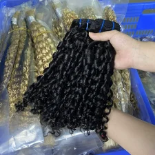 Human Hair Curly Wig Hair Bundles JFDX-11745