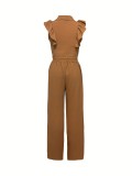 Solid Color Button Two Piece Pants Set GDNY-2035