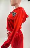 Letter Print Hooded Sweatshirt Pant Suit GMJL-HH007
